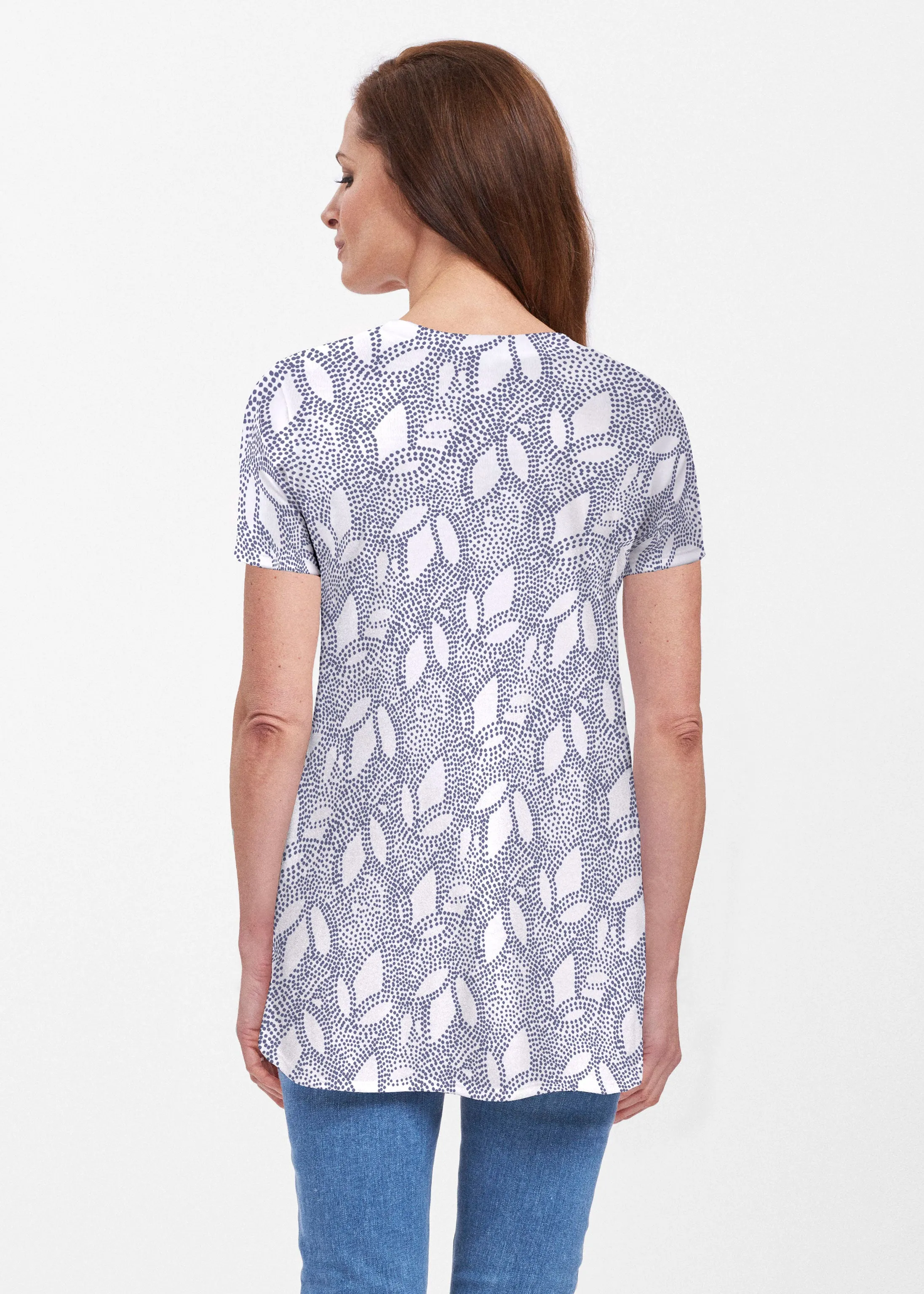 Dottie Combo Navy (7688) ~ Butterknit Short Sleeve Tunic