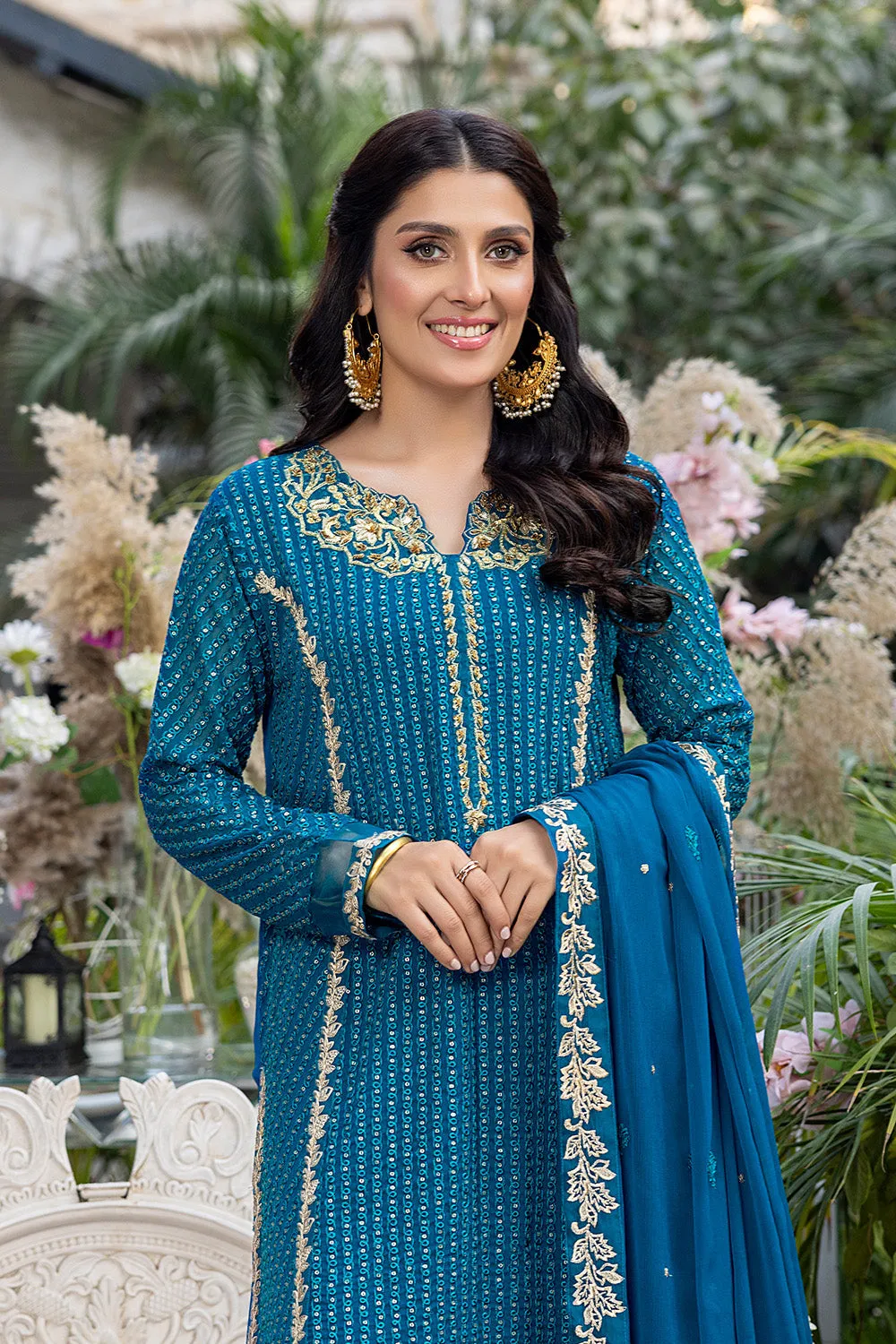 Dreamy Iris | Azure Luxe Embroidered 3pcs Collections 2023