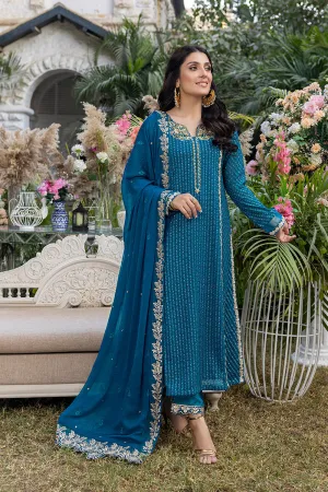 Dreamy Iris | Azure Luxe Embroidered 3pcs Collections 2023