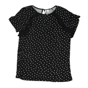 Elle Women's Ruffle Trim Polka Dot Blouse Top