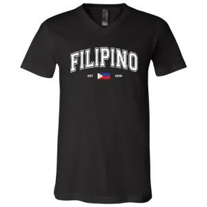 Filipino Est 1898 Unisex Jersey V-Neck T-Shirt