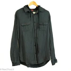 Grey Button Up Hoodie (Hawk)
