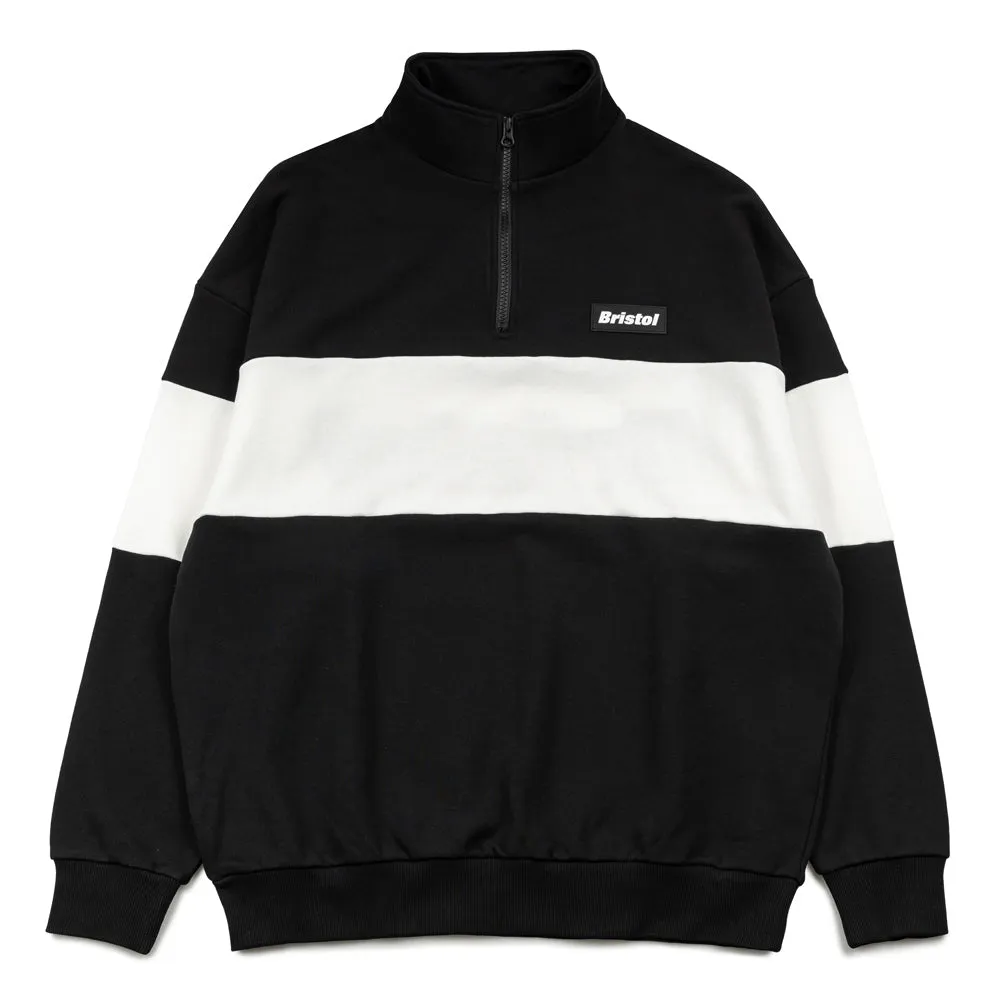 Half Zip Stand Collar Sweat | Black