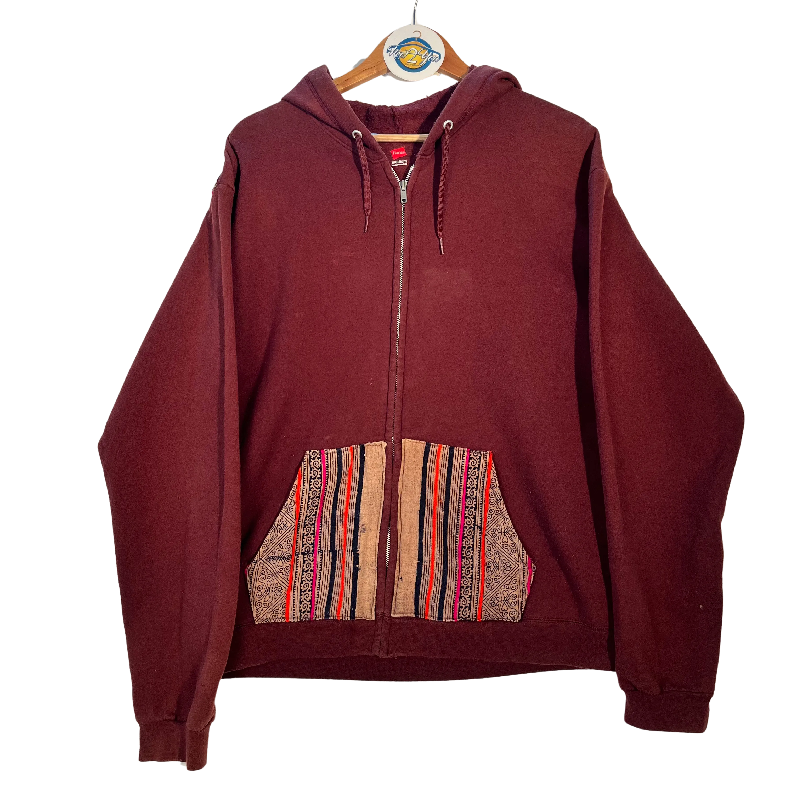 Hanes Maroon Tribal Hoodie