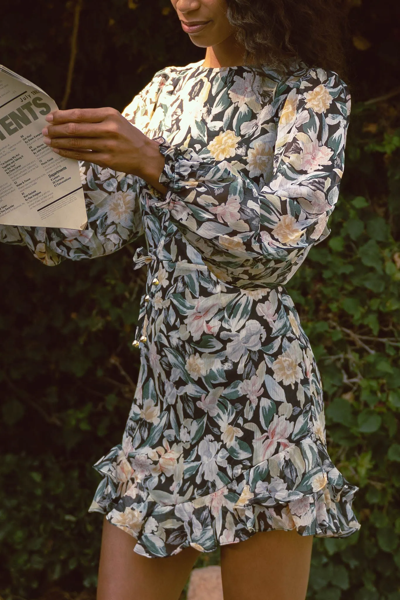Harvest Moon Open Back Floral Dress