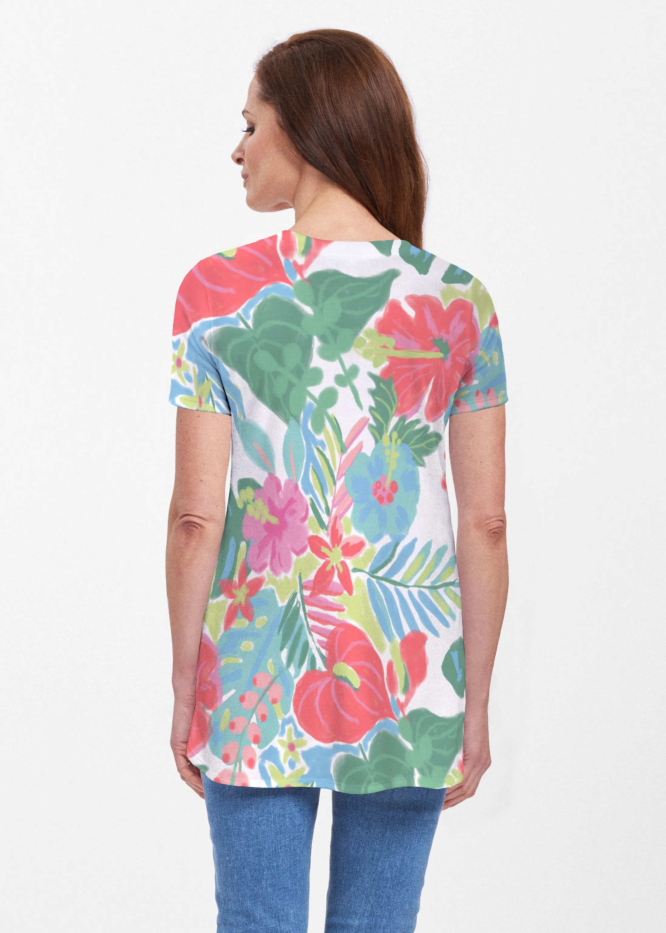 Hawaiian Fling (22141) ~ Butterknit Short Sleeve Tunic