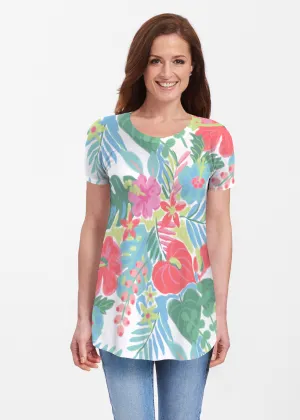 Hawaiian Fling (22141) ~ Butterknit Short Sleeve Tunic