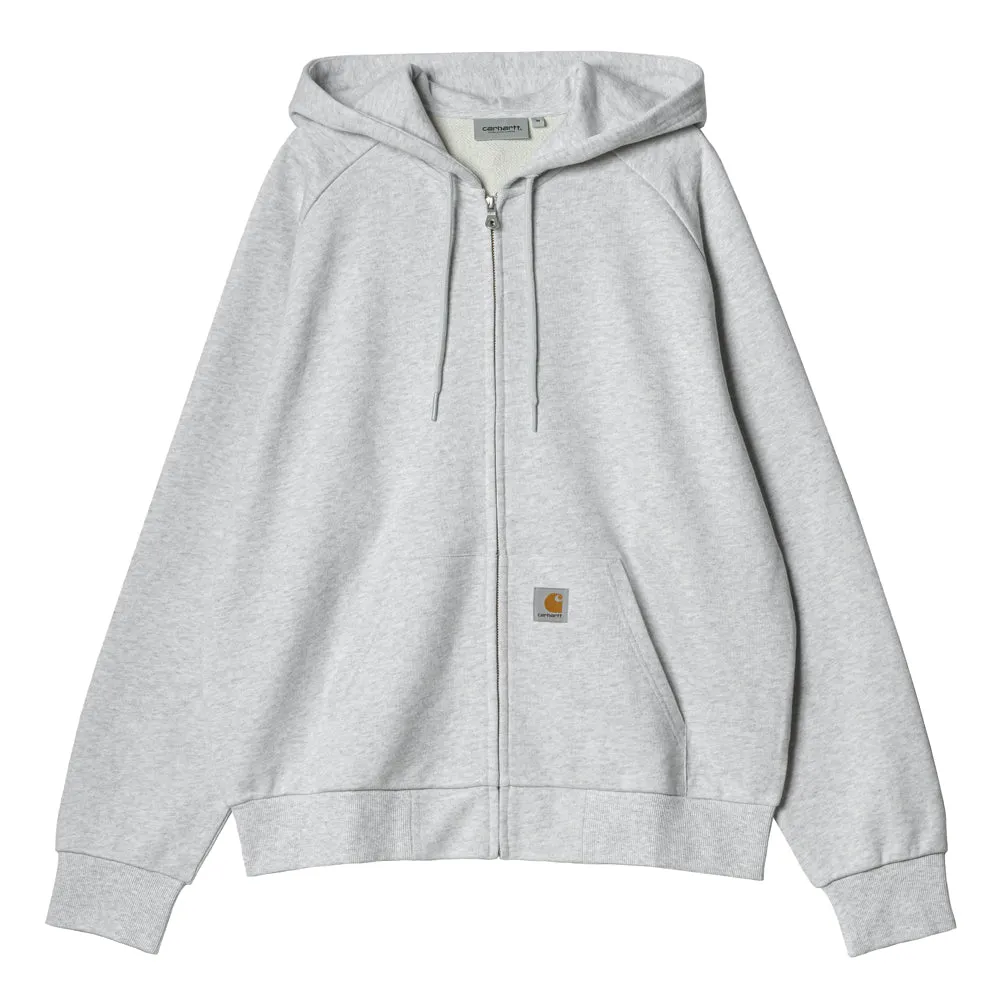 Hooded Square Label Jacket | Ash Heather Grey