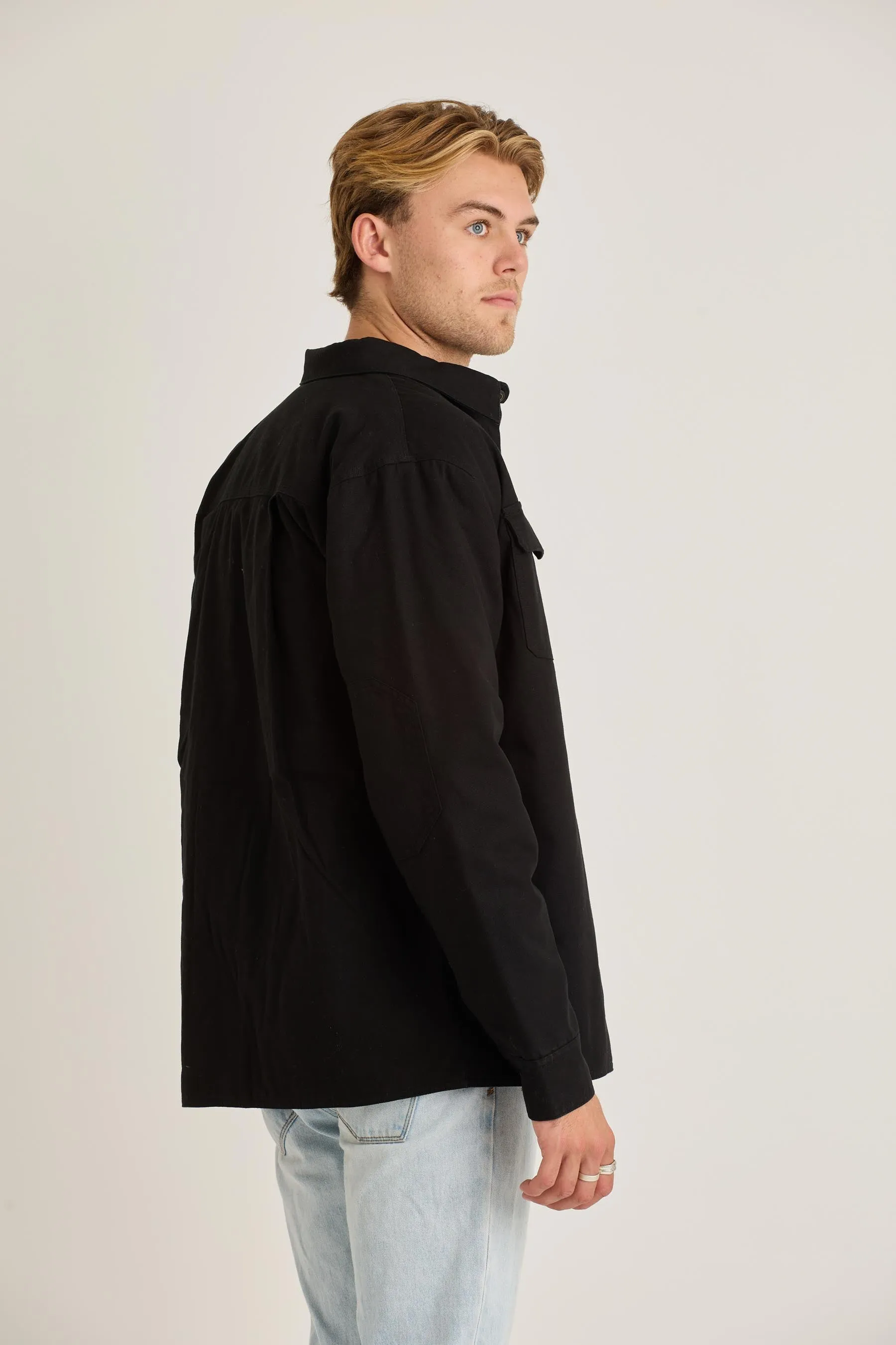 Jetpilot Canvas Mens Jacket - Black