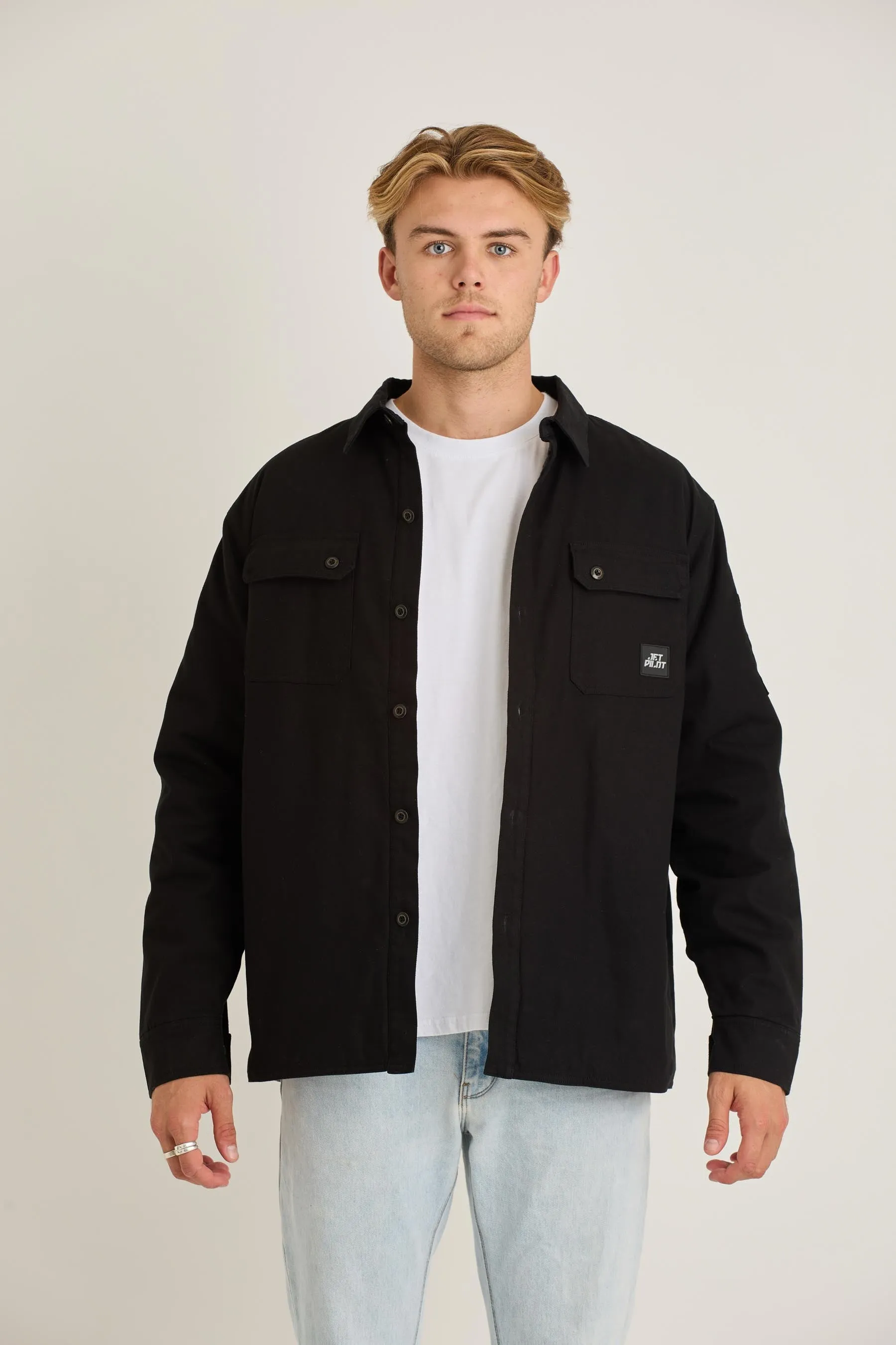 Jetpilot Canvas Mens Jacket - Black