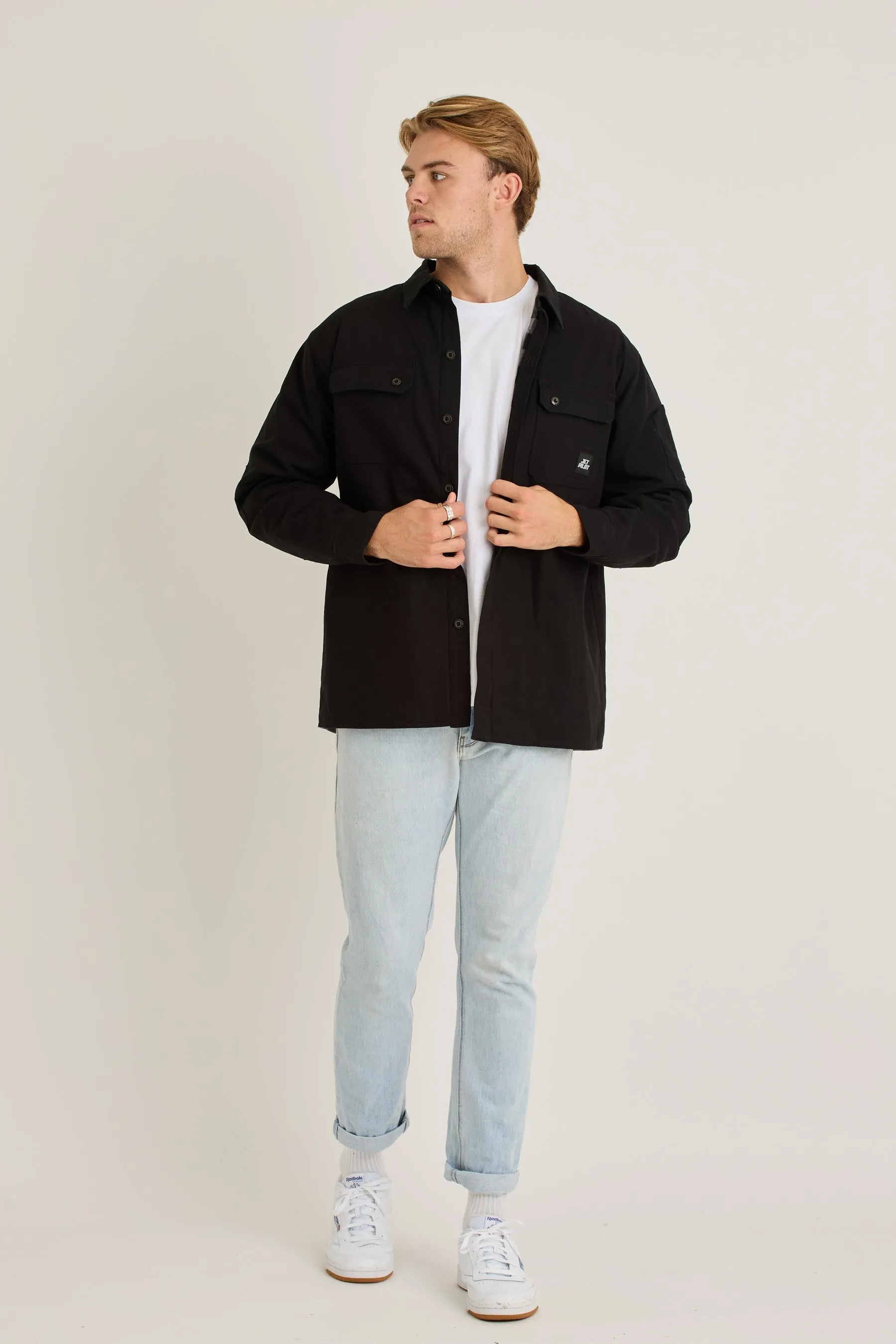 Jetpilot Canvas Mens Jacket - Black
