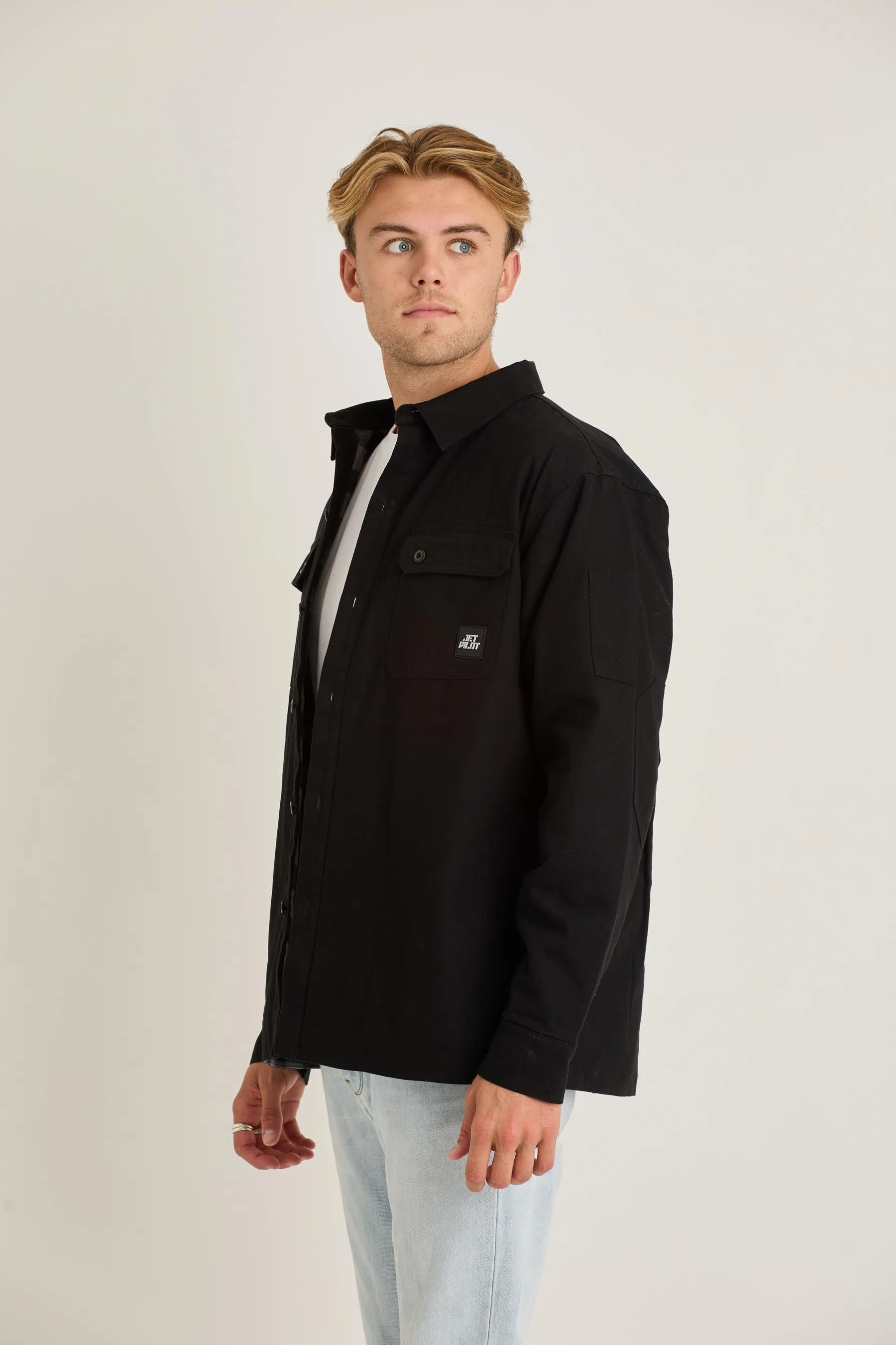 Jetpilot Canvas Mens Jacket - Black