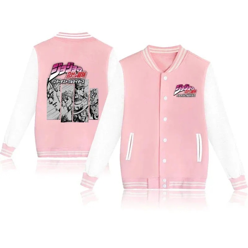 Jojo 'S Bizarre Adventure Baseball Jacket Fashion Tops Casual Jacket Hip Hop Sweatshirt Women Hoodie Harajuku Bomber Jackets