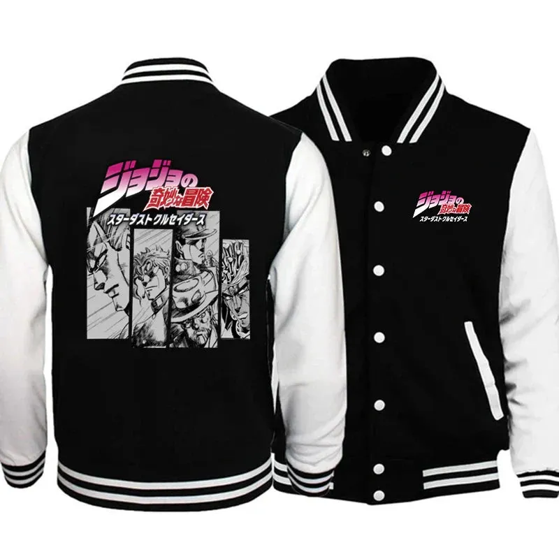 Jojo 'S Bizarre Adventure Baseball Jacket Fashion Tops Casual Jacket Hip Hop Sweatshirt Women Hoodie Harajuku Bomber Jackets