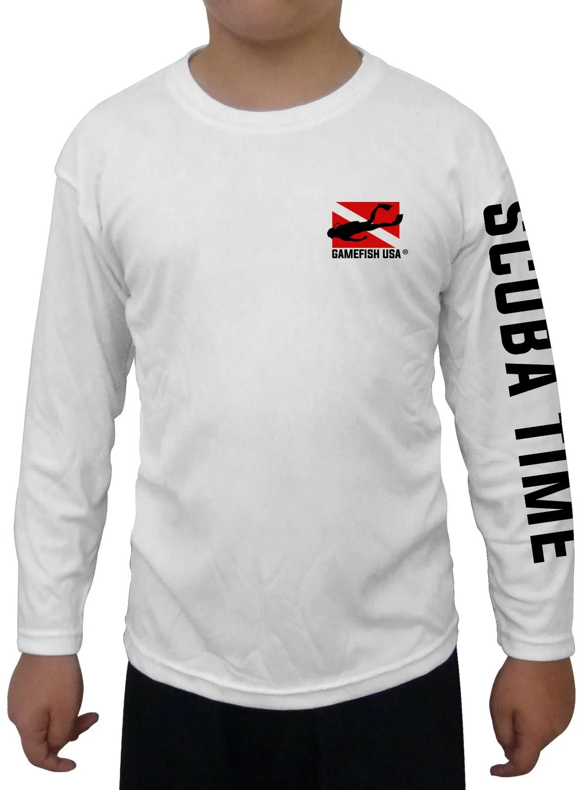 Kid's UPF 50 Long Sleeve Microfiber Moisture Wicking Performance Fishing Shirt Scuba Tank