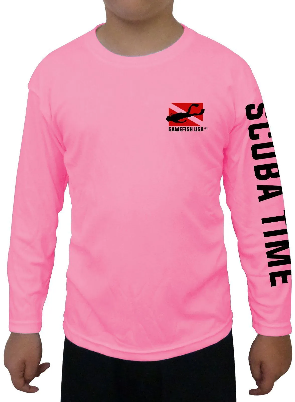 Kid's UPF 50 Long Sleeve Microfiber Moisture Wicking Performance Fishing Shirt Scuba Tank