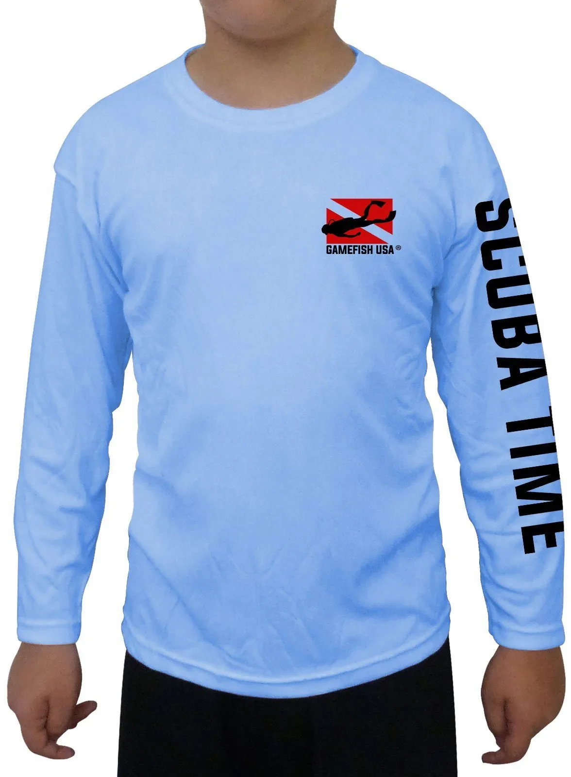Kid's UPF 50 Long Sleeve Microfiber Moisture Wicking Performance Fishing Shirt Scuba Tank
