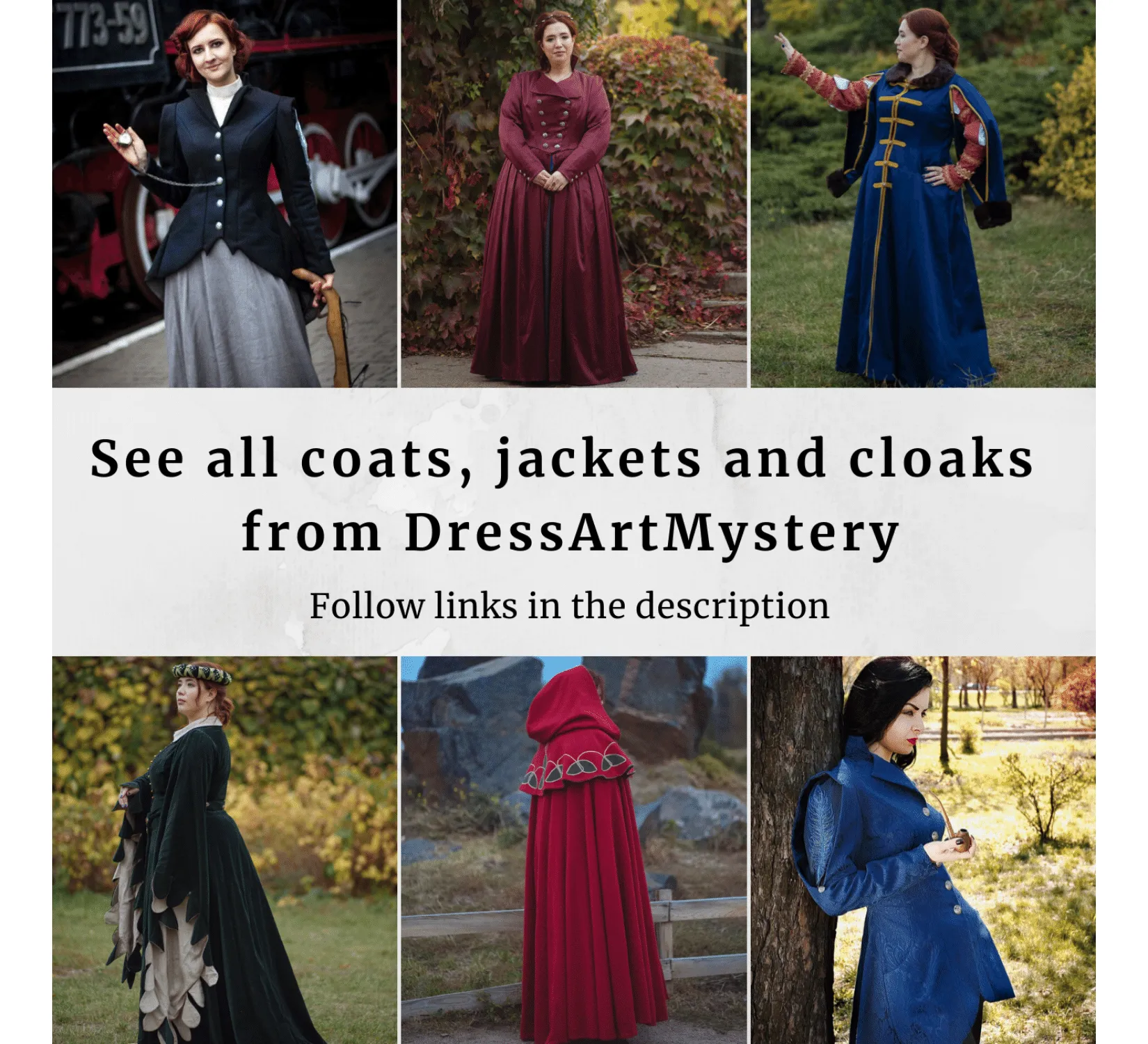 LARP hooded cloak with embroidery
