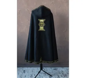 LARP hooded cloak with embroidery