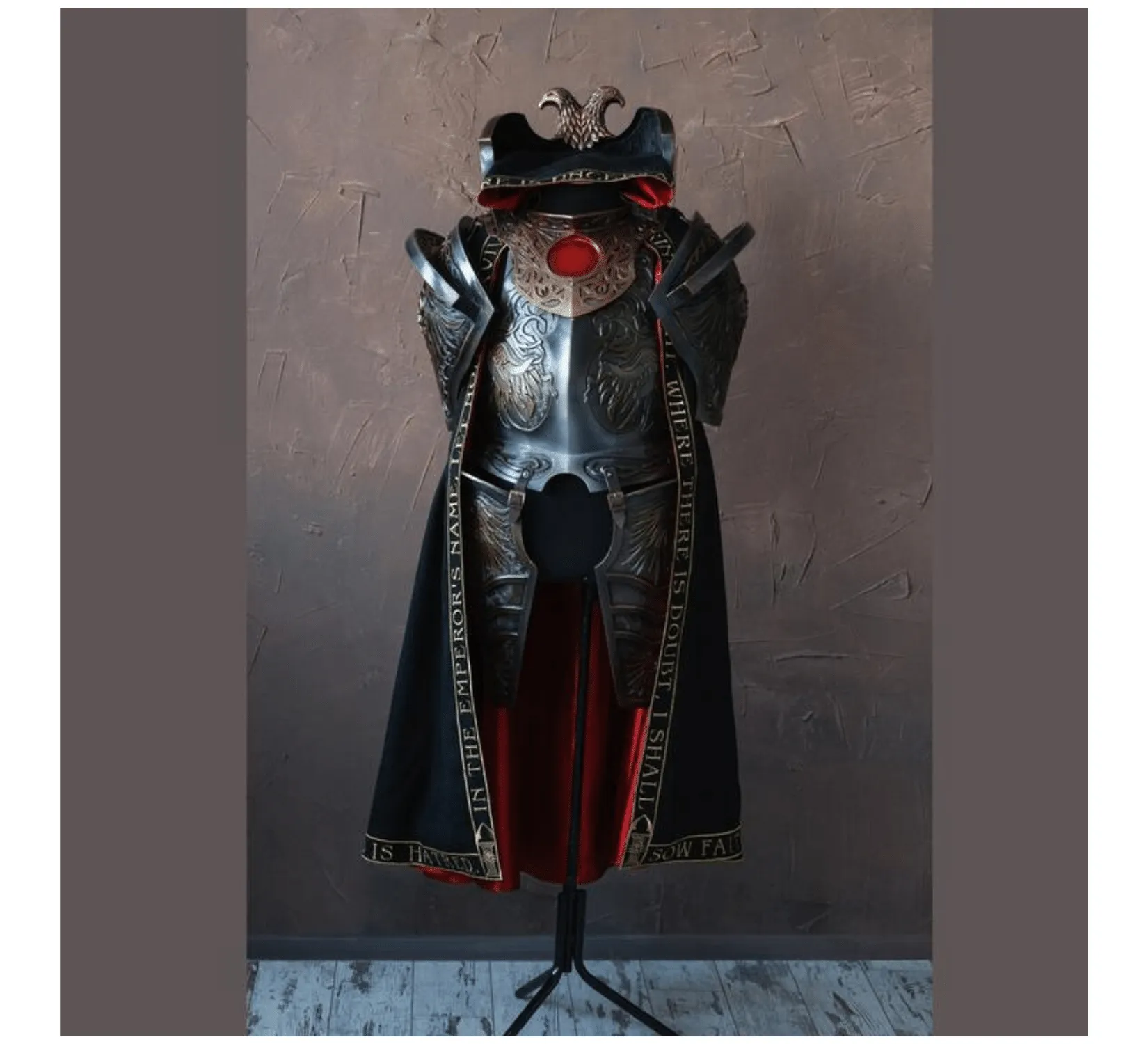 LARP hooded cloak with embroidery