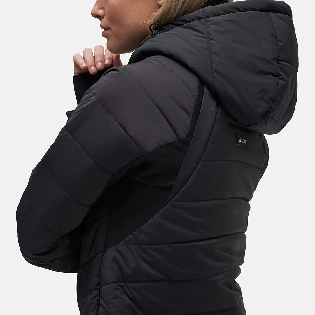Le Bent Genepi Wool Insulated Hooded Jacket Womens Black