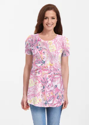 Lilly Pink (17250) ~ Short Sleeve Butterknit tunic