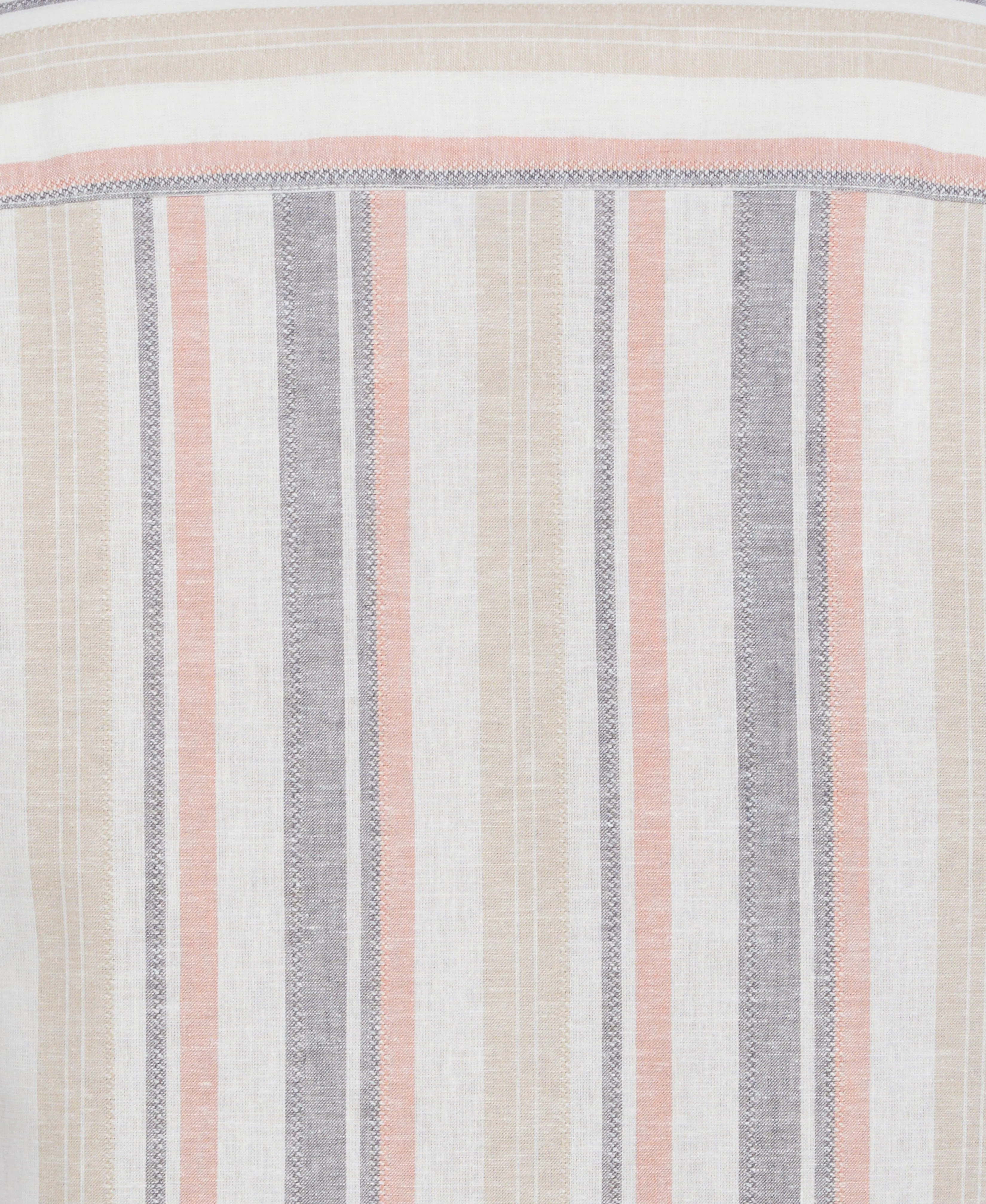Linen Blend Striped Panel Shirt