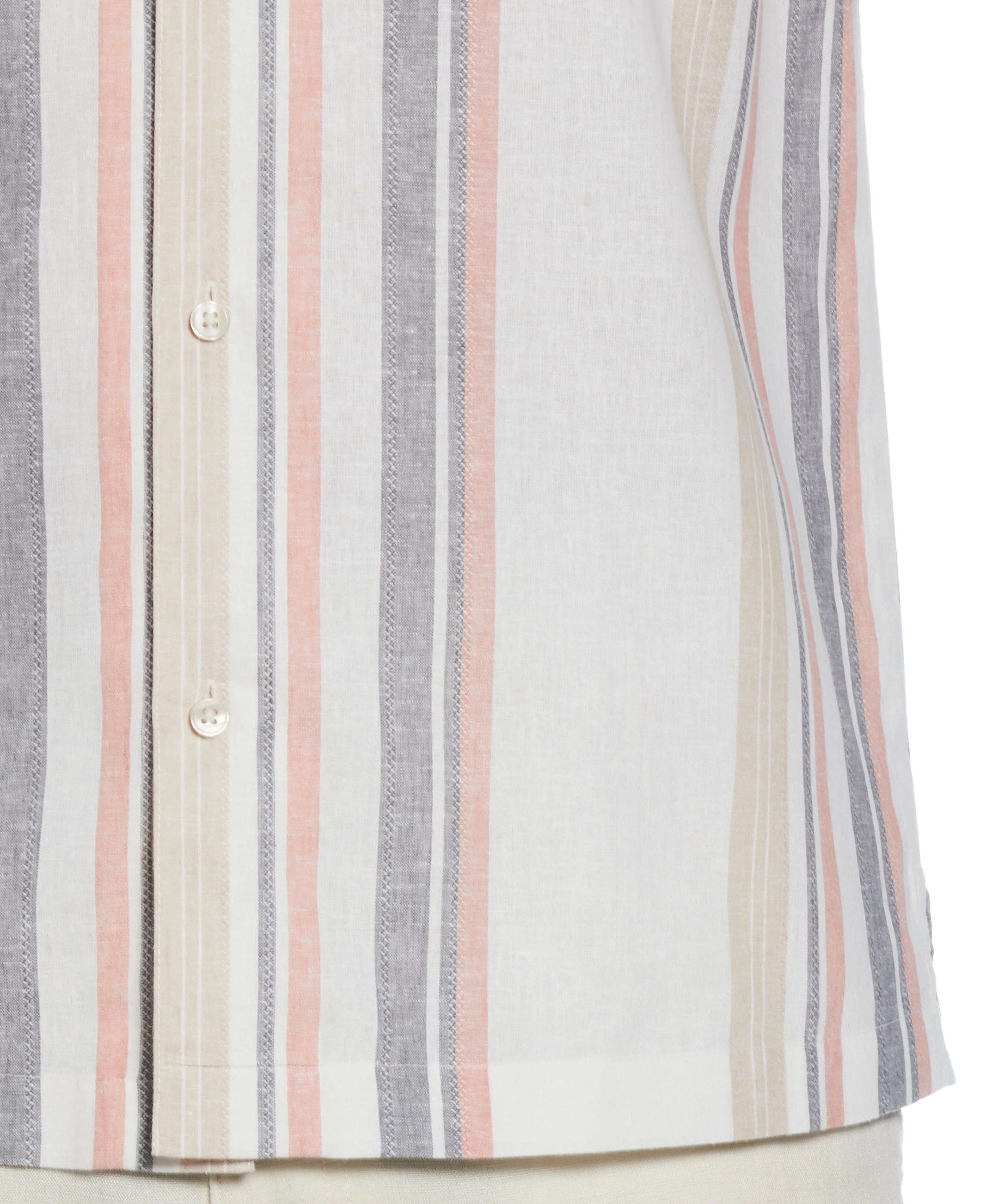 Linen Blend Striped Panel Shirt