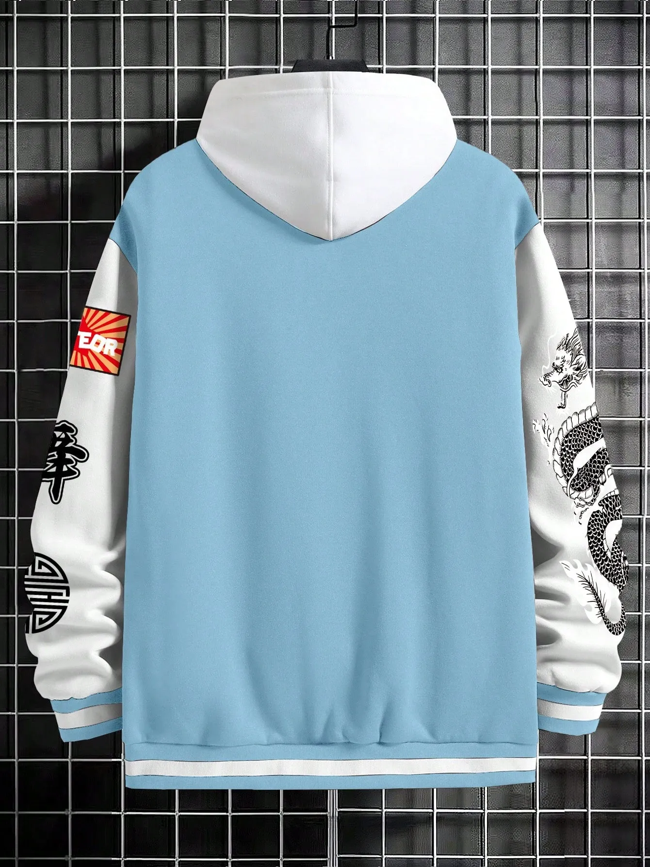 Loose Men's Color-Block Letter Printed Jacket