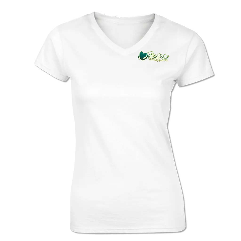 Lucky Snook - Ladies Short Sleeve, Cotton Blend, V-neck Shirt