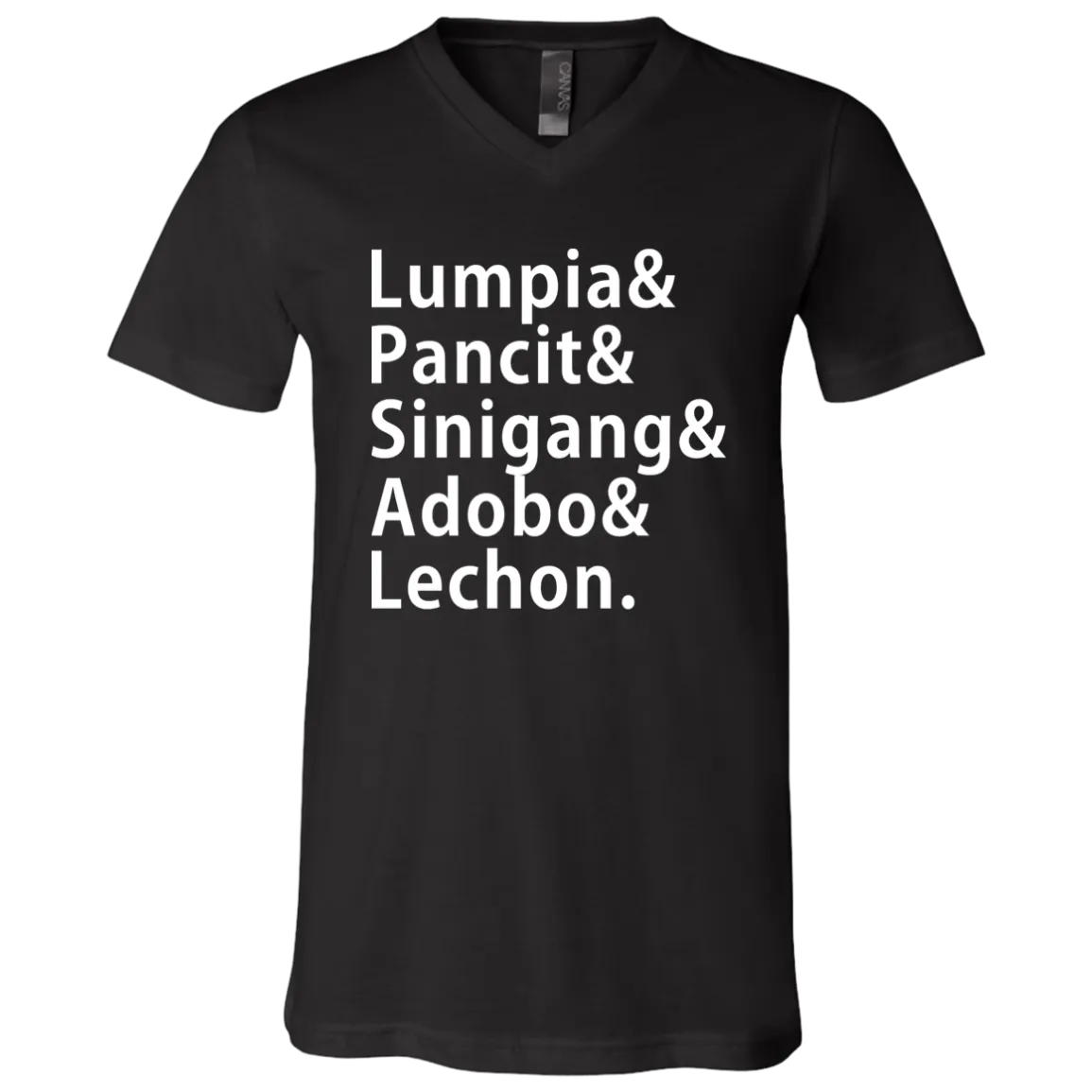 Lumpia Pancit Sinigang Adobo Lechon Unisex Jersey V-Neck T-Shirt