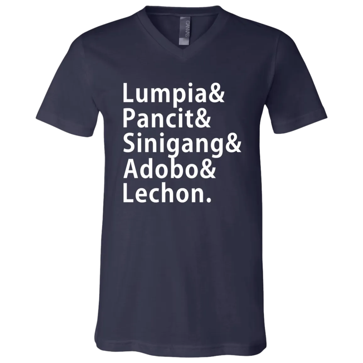 Lumpia Pancit Sinigang Adobo Lechon Unisex Jersey V-Neck T-Shirt