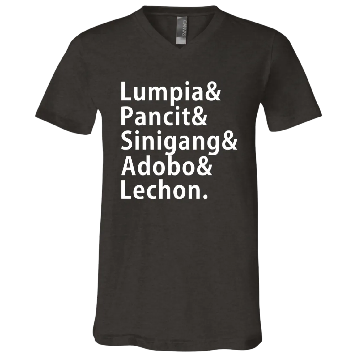 Lumpia Pancit Sinigang Adobo Lechon Unisex Jersey V-Neck T-Shirt