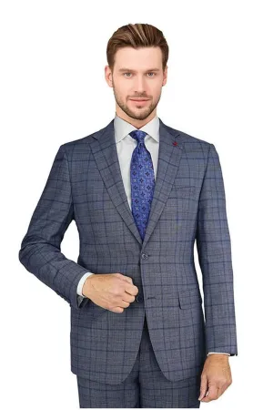 Mantoni Light Blue Plaid Suit (2-Piece Set)