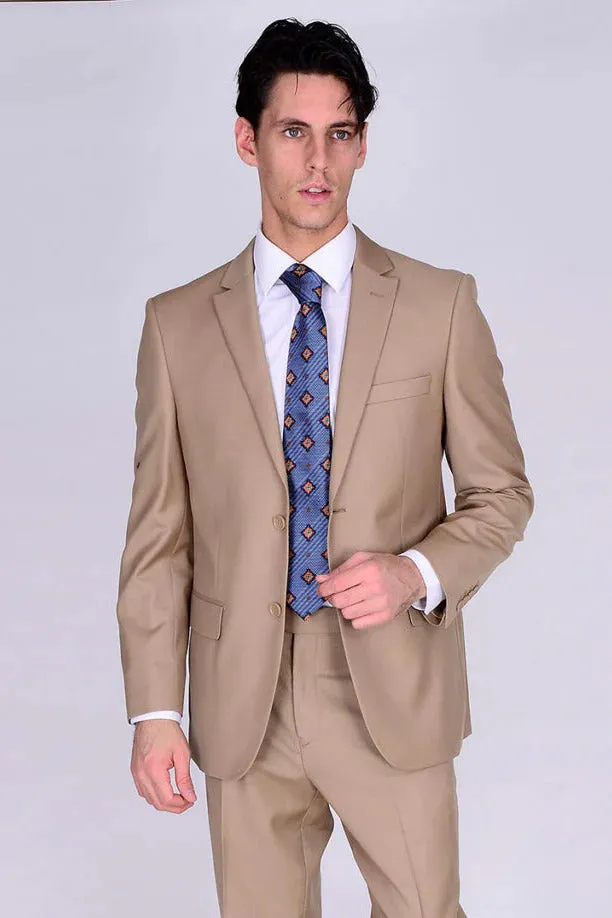 Mantoni Suit - Wool Suit - Business Suit Black Suit - Modern Fit 2 Buttons Style