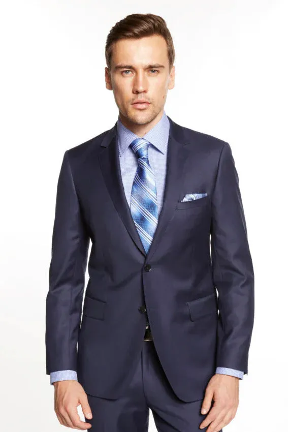 Mantoni Suit - Wool Suit - Business Suit Black Suit - Modern Fit 2 Buttons Style