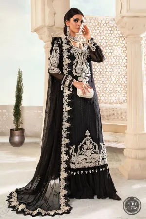 Maria B Mbroidered Chiffon EID 2022 | MPC-22-204-Black and White
