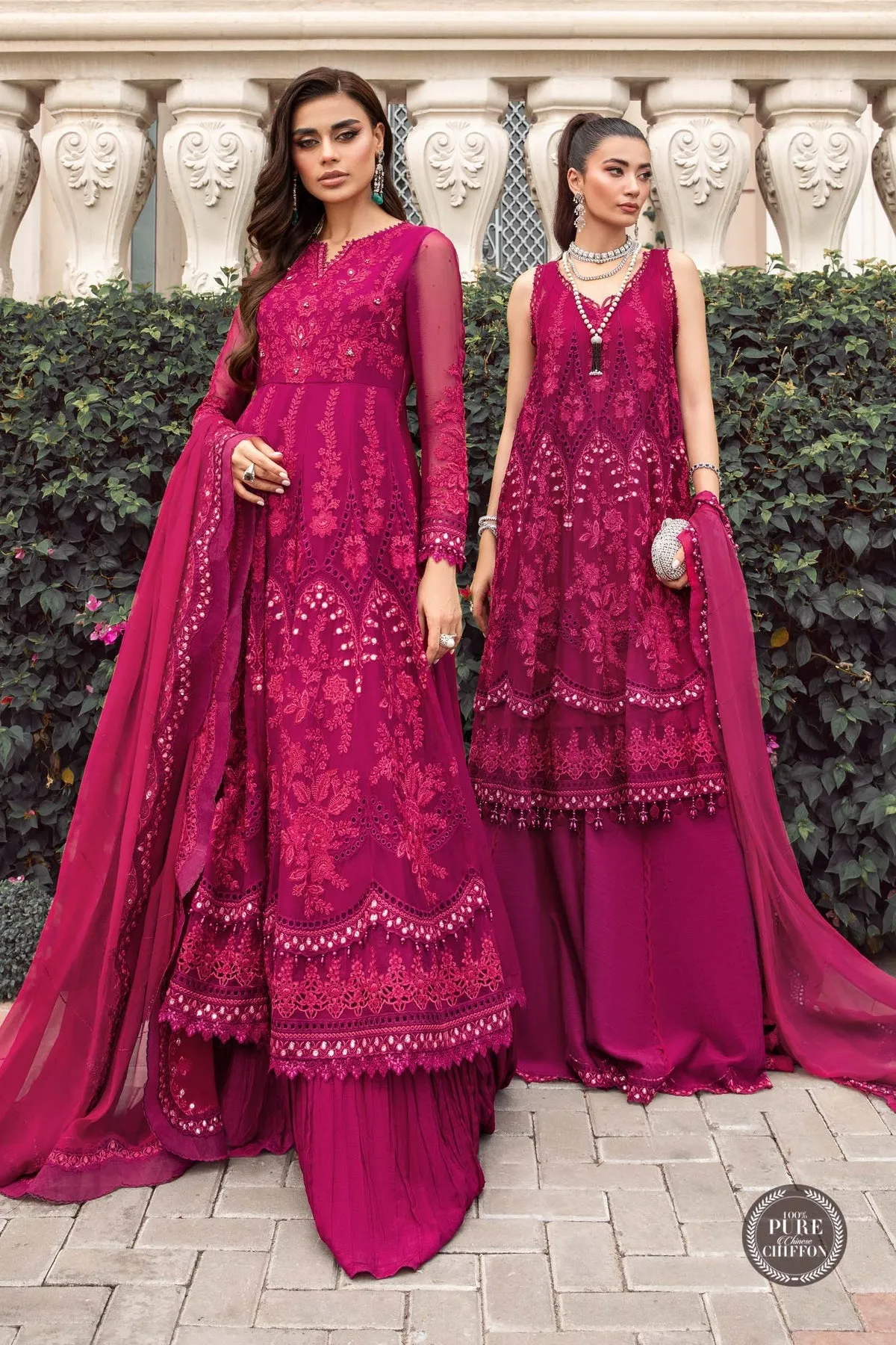 Maria.B | Embroidered Chiffon Collection '23 | MPC-23-107 Magenta Pink