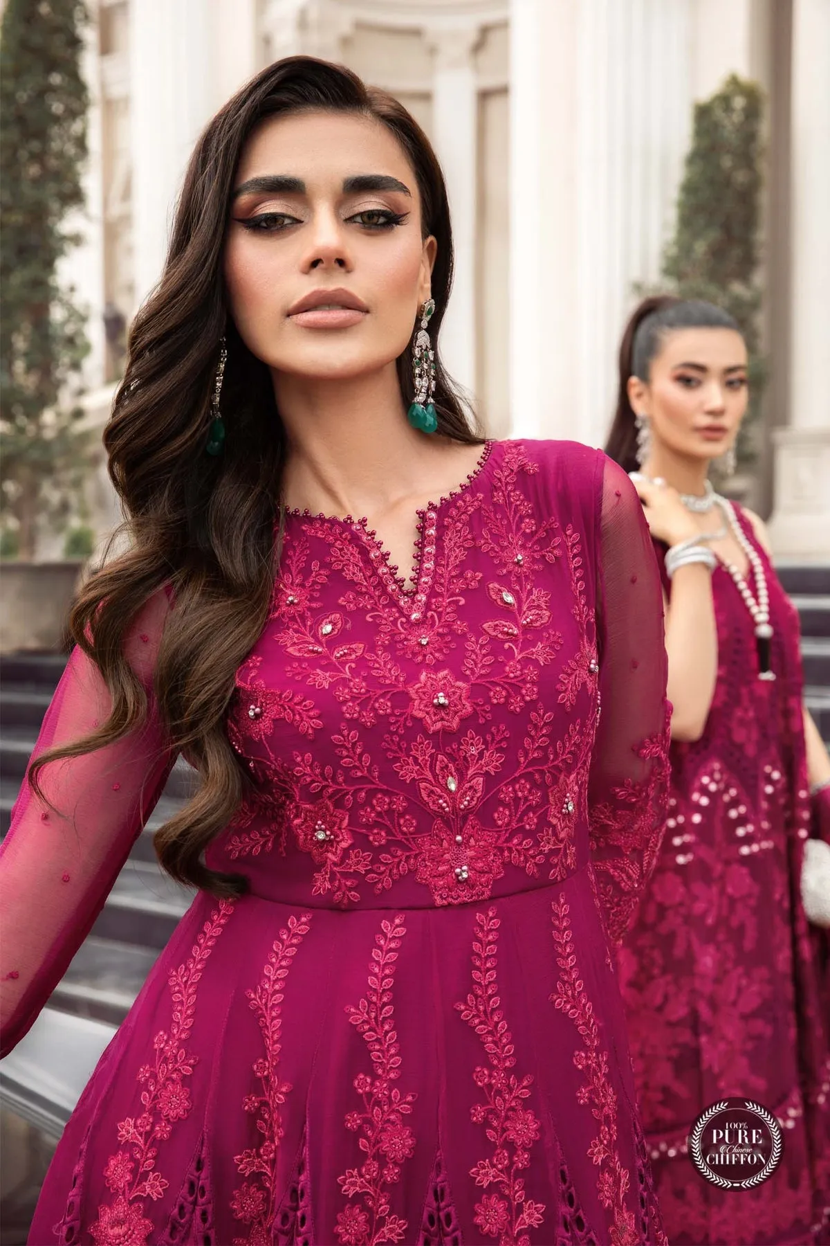 Maria.B | Embroidered Chiffon Collection '23 | MPC-23-107 Magenta Pink