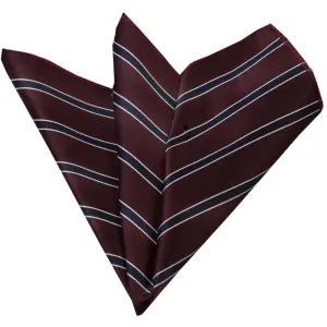 Maroon With Black Plaids Mens Pocket Square - Premium Silk Handkerchiefs for Suits