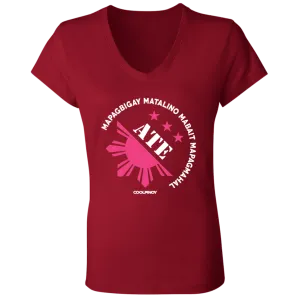 Matalino Mapagmahal Ate Ladies Jersey V-Neck T-Shirt