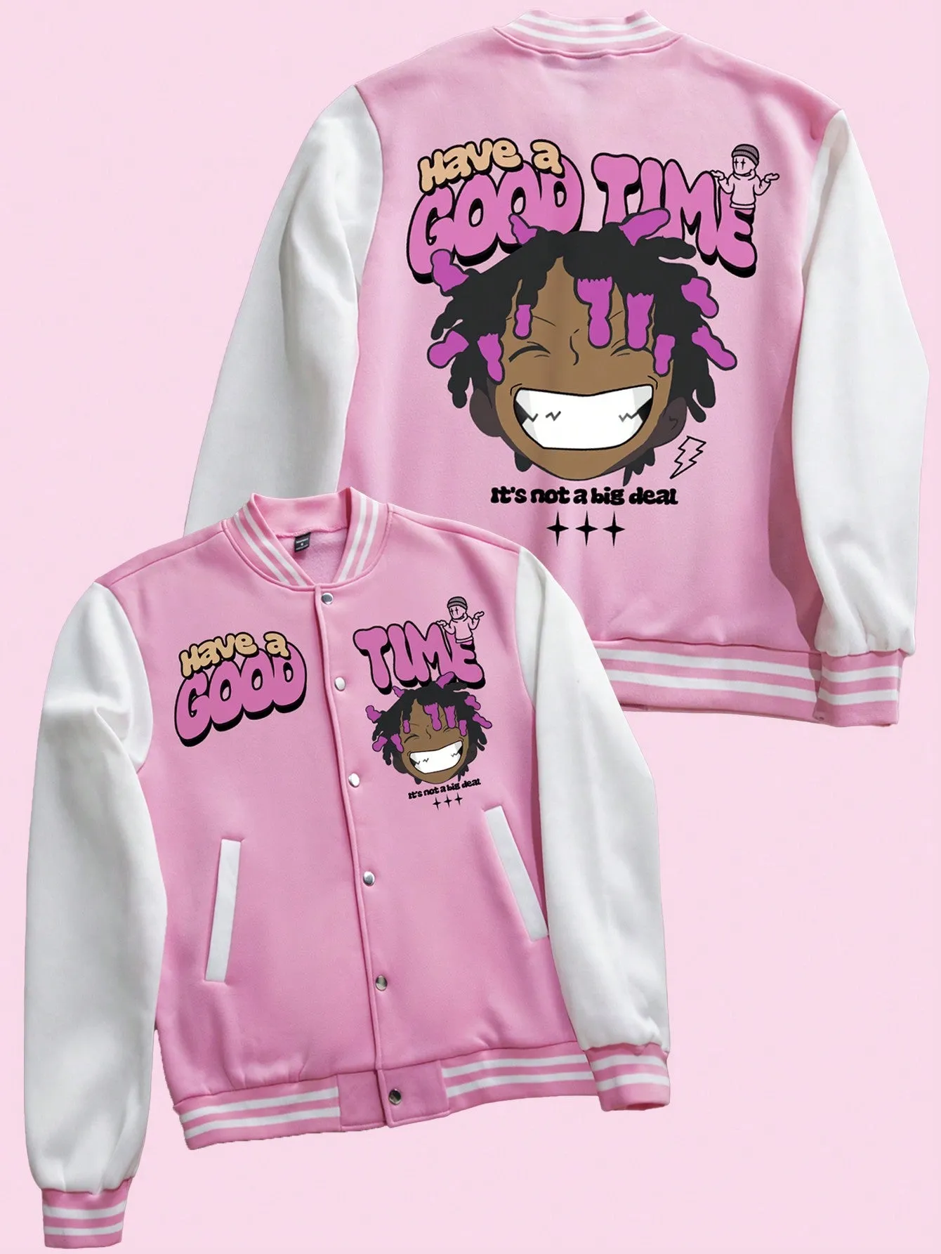 Men Street Fashion Hip-Hop Baseball Jacket ,Back To School Going Out Graphic Baseball Long Sleeve Color Block Jacket, For Friends, Husband, Boyfriend Gifts