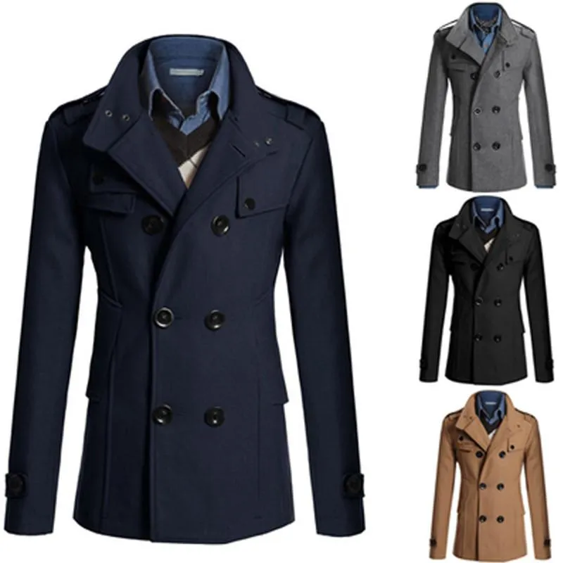 Men's Autumn Business Double Button Coat