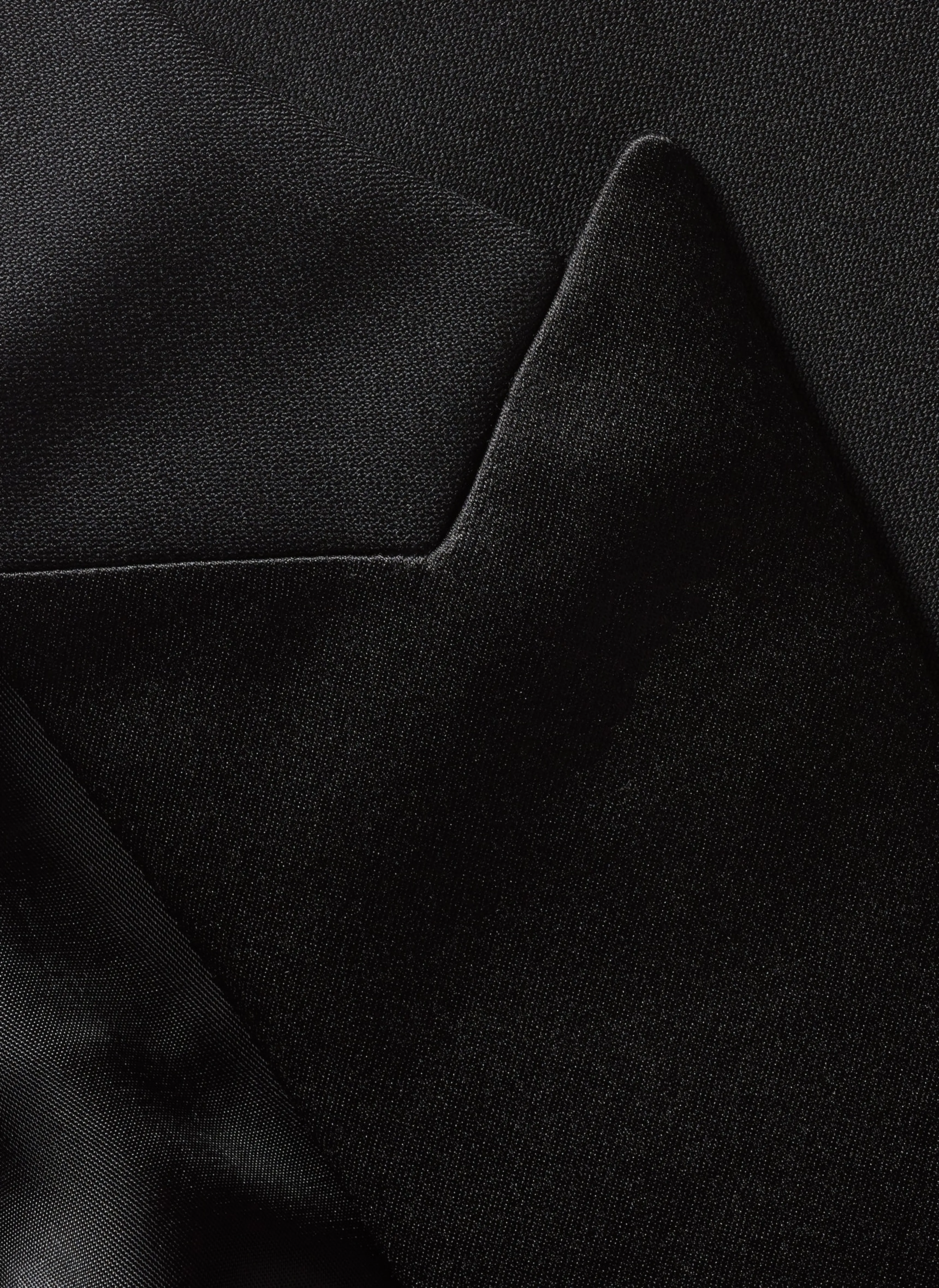 Men's Black, Single Breasted, 1-Button, Satin Peak Lapel Tuxedo Jacket