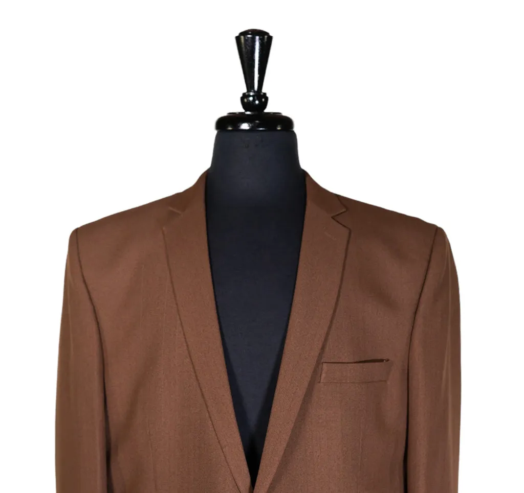 Men's Blazer Brown Red Striped Wool Jacket Sport Coat (40R)