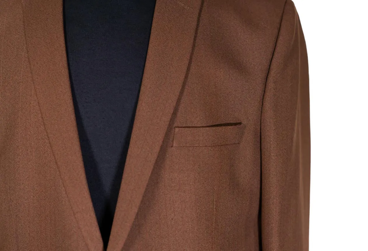 Men's Blazer Brown Red Striped Wool Jacket Sport Coat (40R)