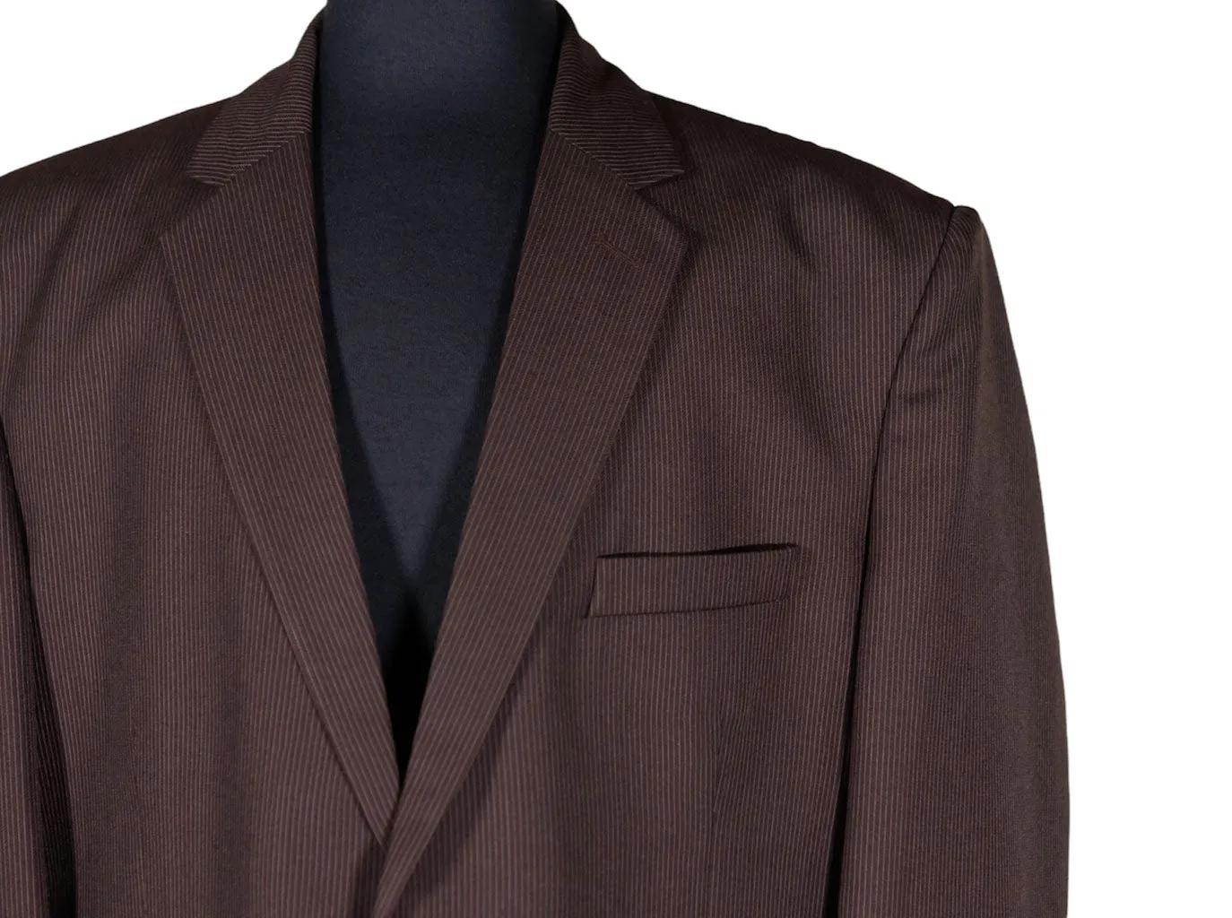 Men's Blazer Brown Striped Wool Jacket Sport Coat (48R)