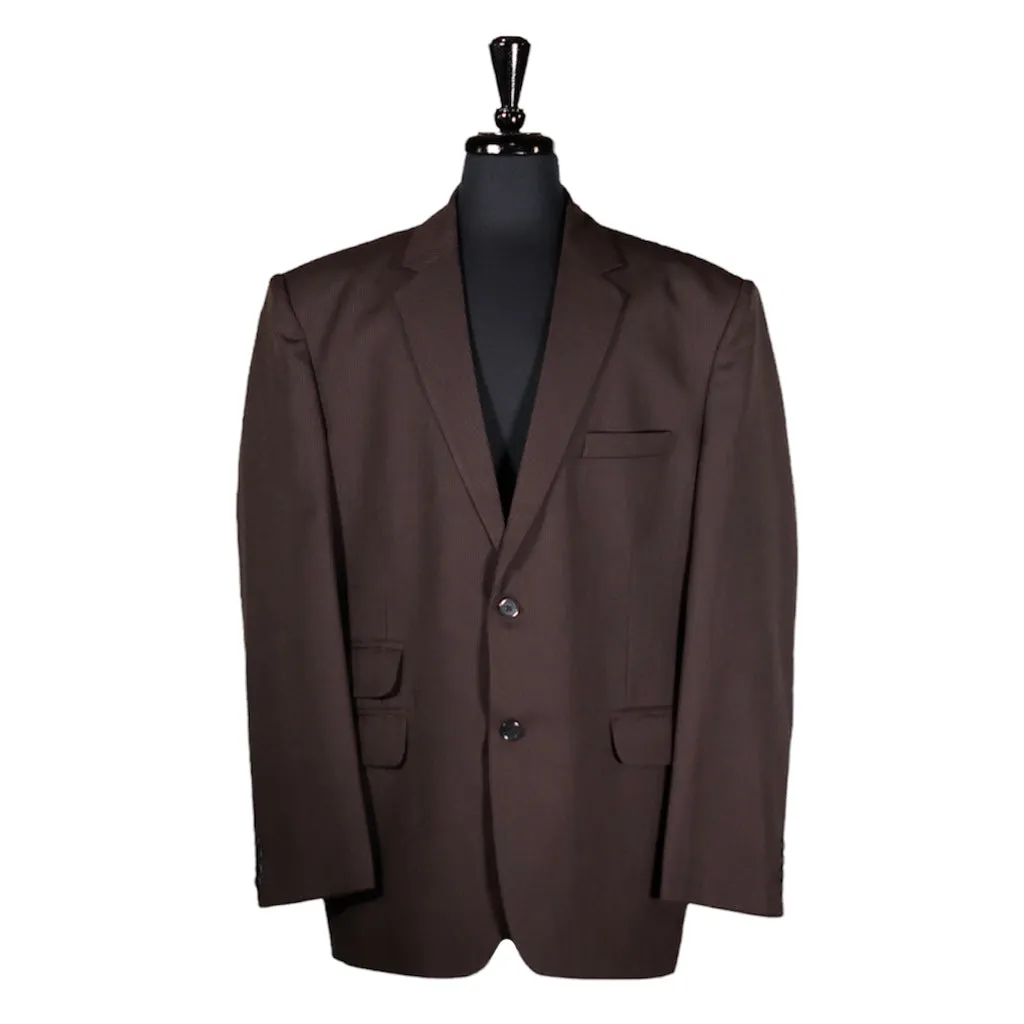 Men's Blazer Brown Striped Wool Jacket Sport Coat (48R)