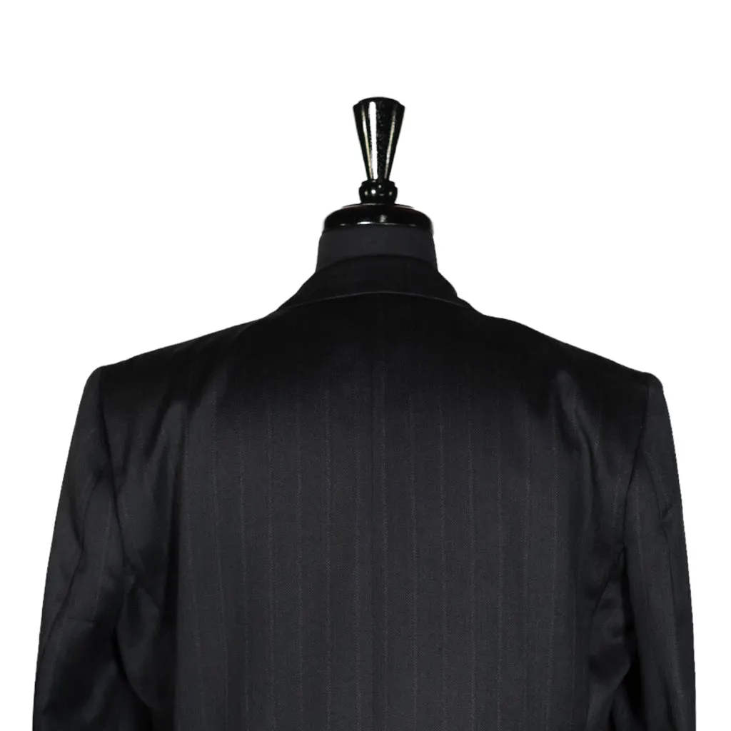 Men's Blazer Gray Striped Wool Formal Jacket Sport Coat (42R)