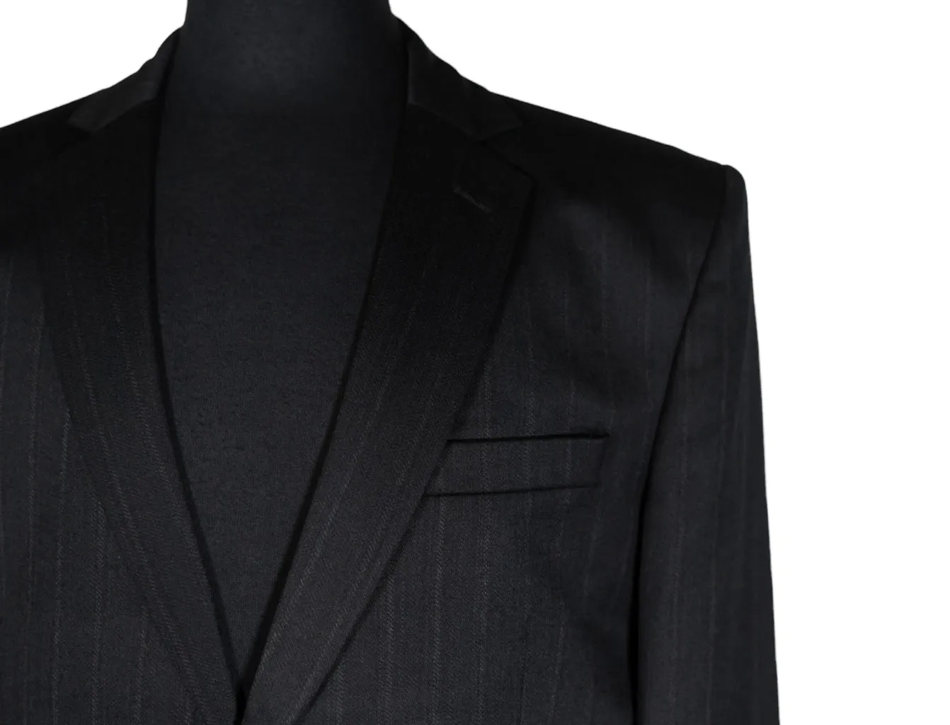 Men's Blazer Gray Striped Wool Formal Jacket Sport Coat (42R)